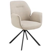 STOLIČKA S PODRÚČKAMI AURA - čierna/béžová, Design, kov/textil (60,5/90/62cm) - MID.YOU