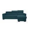 Rohová sedačka MARCO, obojstranná, petrolejový velúr - čierna/petrolejová, Konventionell, kov/drevo (238/78-94/170cm)
