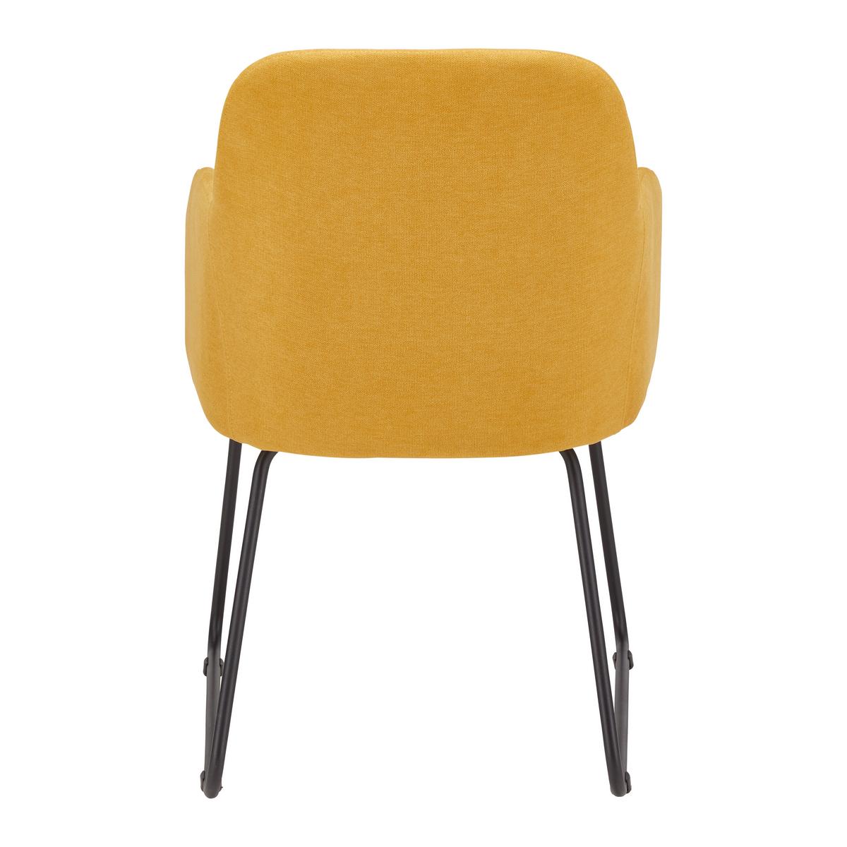 Stolička s podrúčkami MIA žltá - čierna/žltá, Modern, kov/textil (55,5/83/55cm) - Bessagi Home