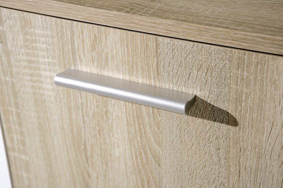 Highboard B 77cm Egadi, Sonoma Eiche Dekor/Weiß - Weiß/Sonoma Eiche, Basics, Holzwerkstoff (77/115/30cm) - MID.YOU
