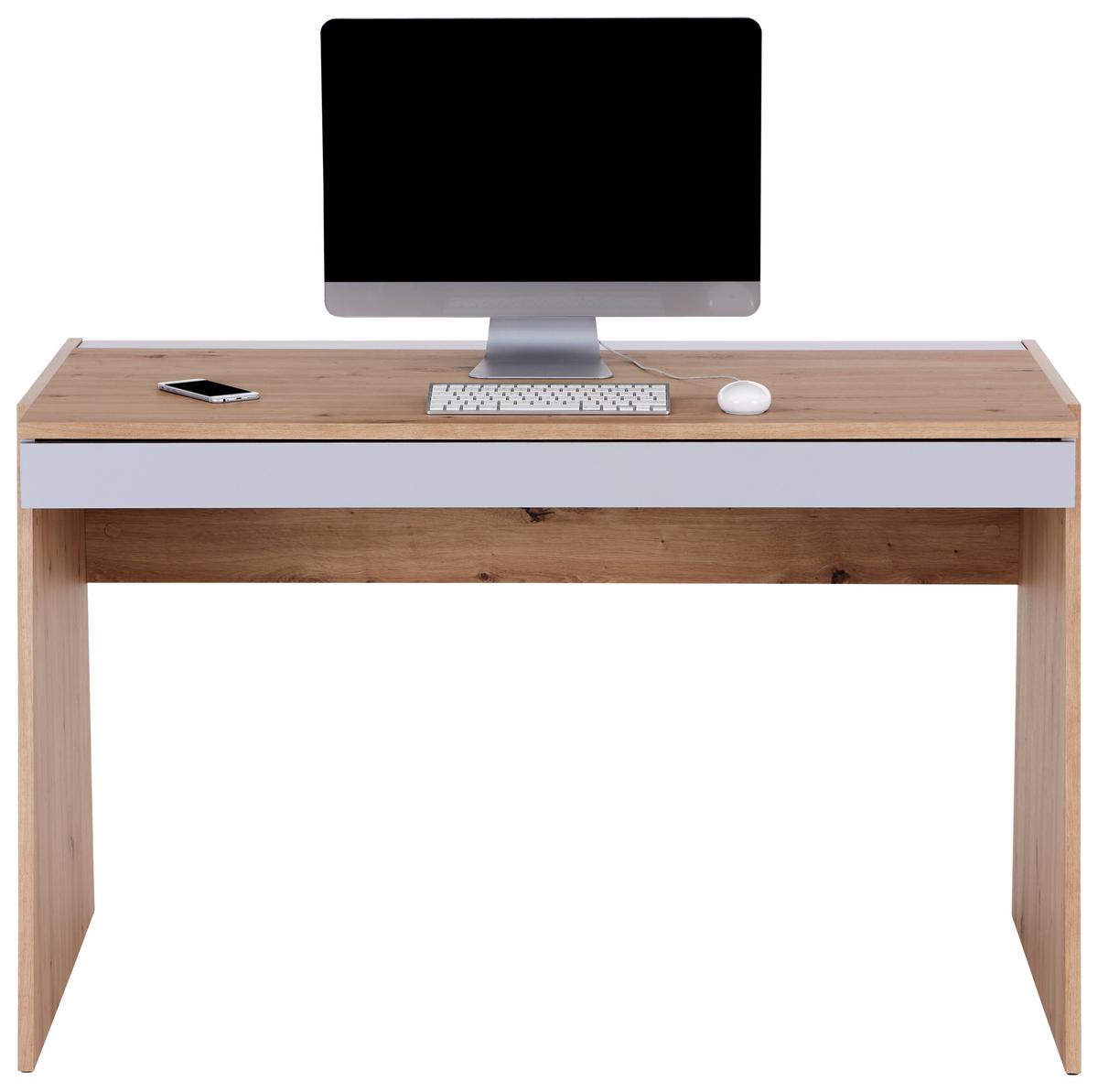 PSACÍ STŮL JOHNNY - šedá/dub artisan, Moderní, kompozitní dřevo (123,6/76,5/70cm)