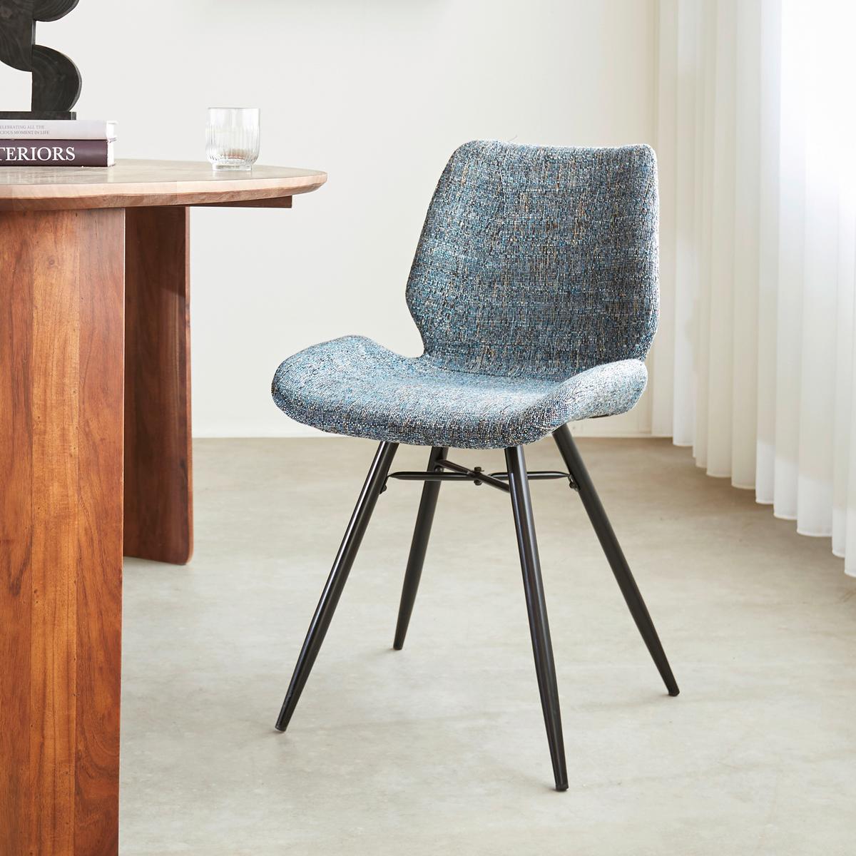 Stuhl-Set Barron - Blau/Schwarz, Design, Textil (47/82/55cm) - MID.YOU