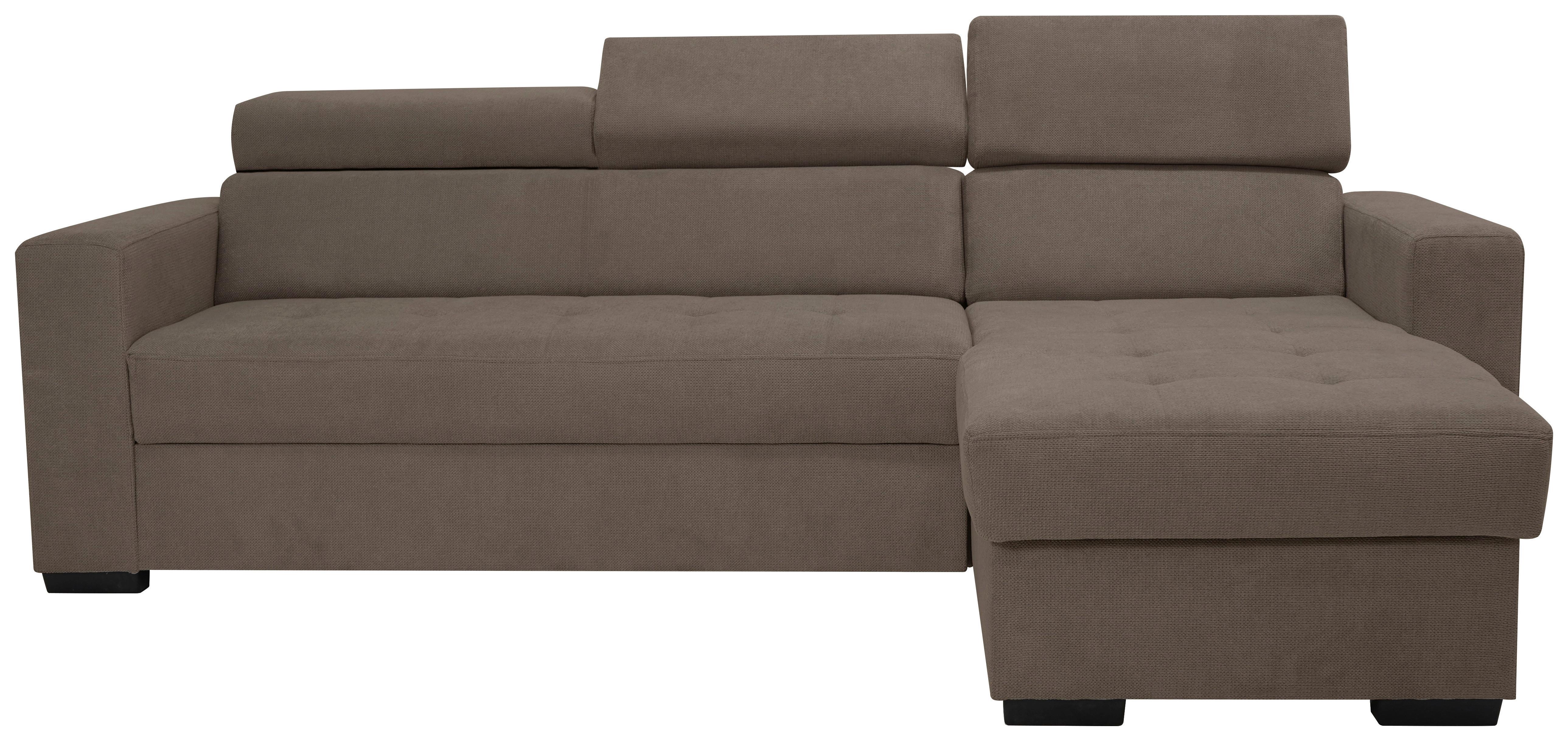 Rohová sedačka MARCO, obojstranná, sivohnedý velúr - čierna/taupe, Konventionell, kov/drevo (238/78-94/170cm)