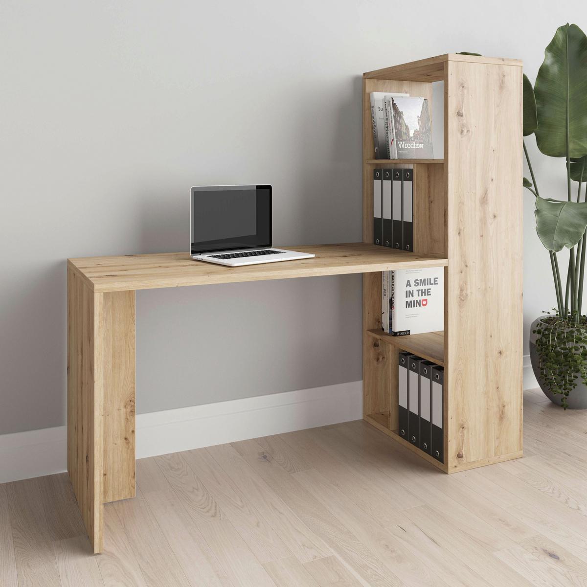 Schreibtisch Fortuna - Eichefarben, Basics, Holzwerkstoff (120/58/75cm) - MID.YOU