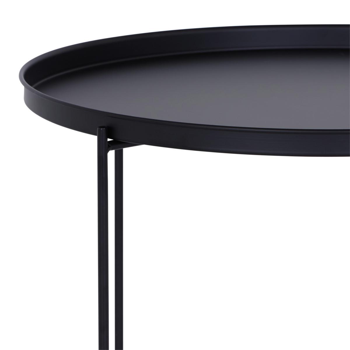 Couchtisch Rund Metall Dallas Schwarz - Schwarz, Design, Metall (62/40/62cm) - P & B