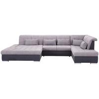 Wohnlandschaft mit Schlaffunktion Madera Webstoff - Anthrazit/Silberfarben, MODERN, Kunststoff/Textil (190/358/212cm) - Ondega