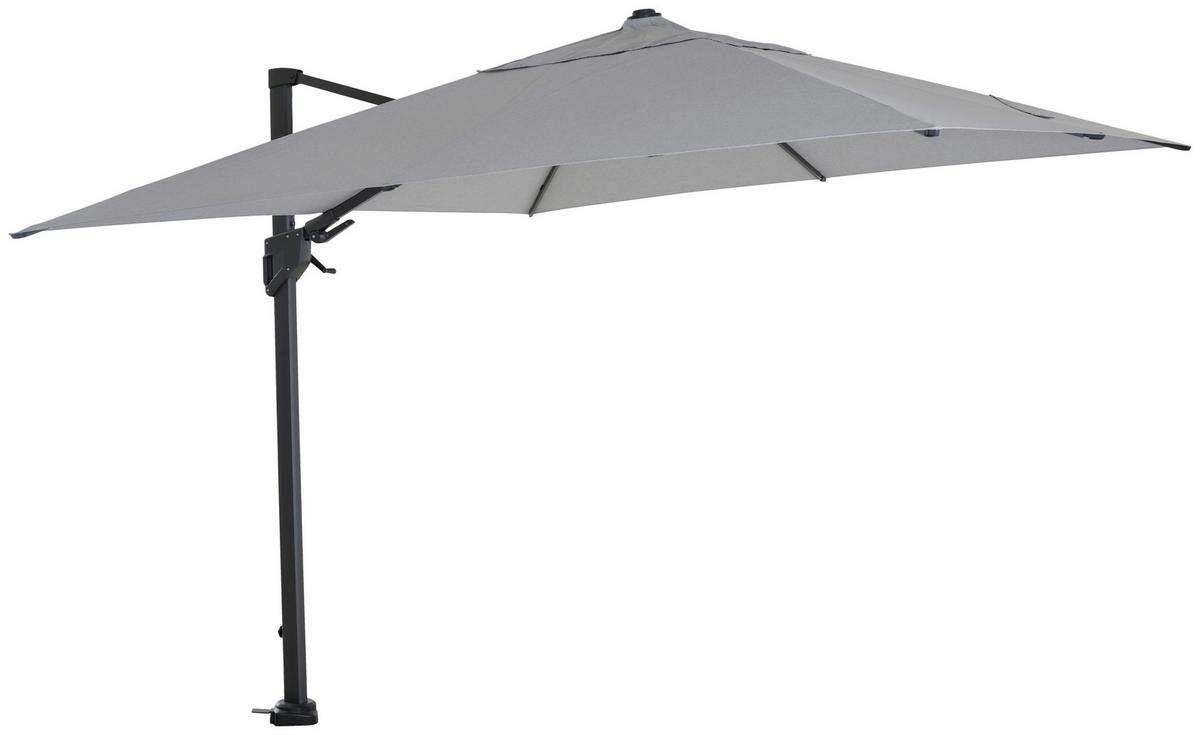 Ampelschirm BxL: 300x300 cm Schutzhülle Anthrazit/Hellgrau - Anthrazit/Hellgrau, MODERN, Textil/Metall (300/300cm) - Siena Garden