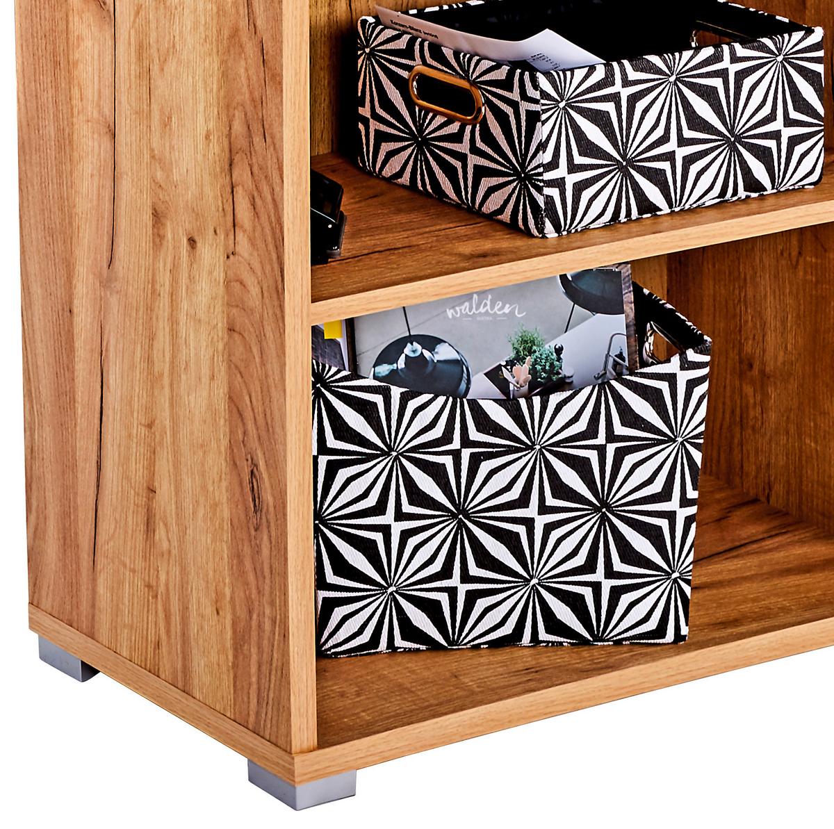 Regál na šanóny PROFI - farba duba/chrómová, Modern, kompozitné drevo/plast (75/185/35cm) - Ondega