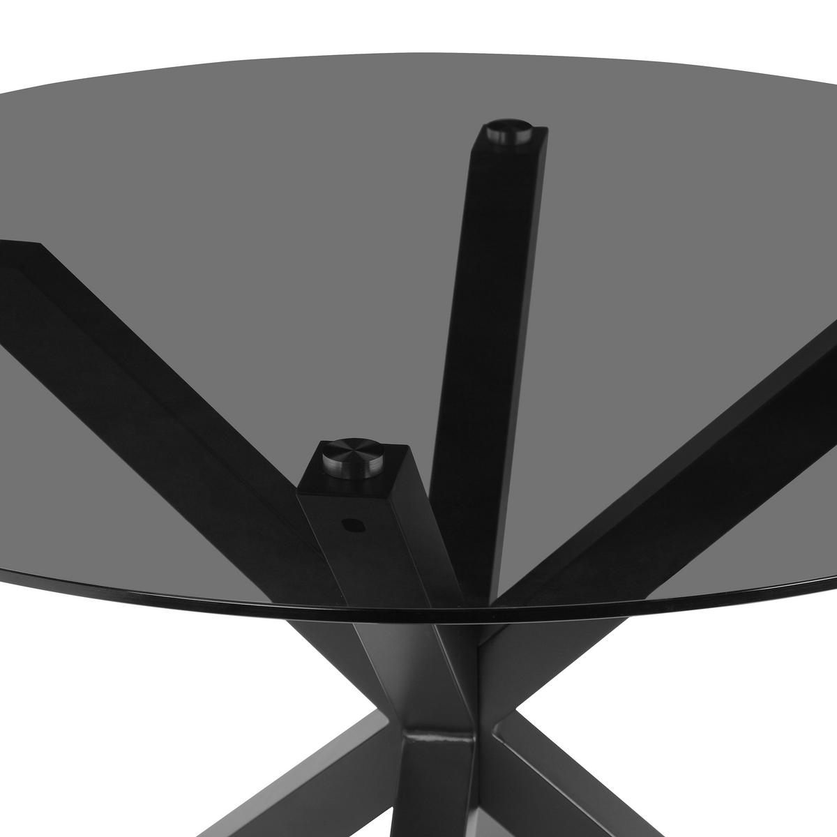 Esstisch Nara Grau/Schwarz D: 119 cm - Schwarz/Grau, MODERN, Glas/Metall (119/119/75,5cm) - P & B