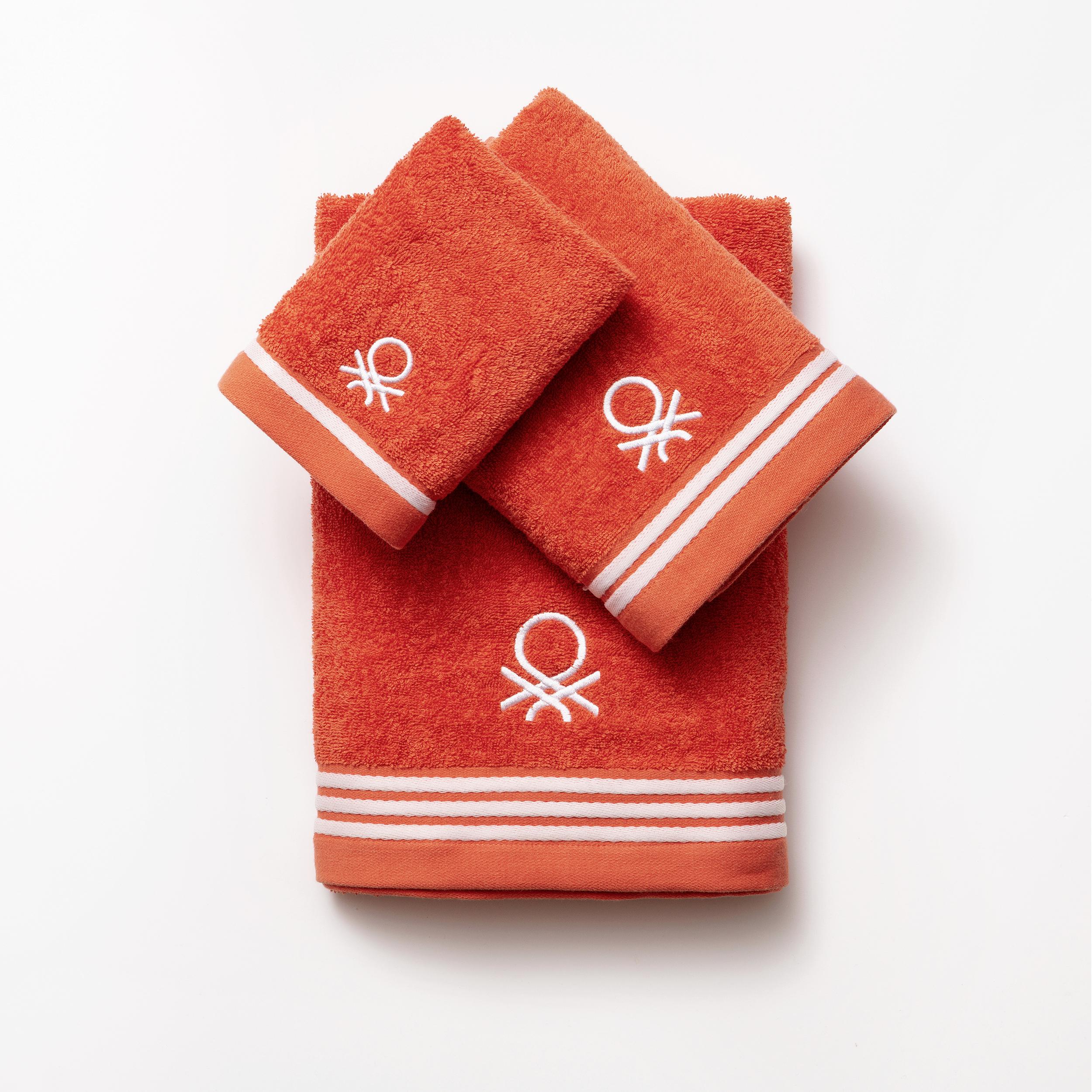 Badetücher Benetton Frottier 450 g/m2 Rot 3er-Pack - Rot, Basics, Textil - Benetton