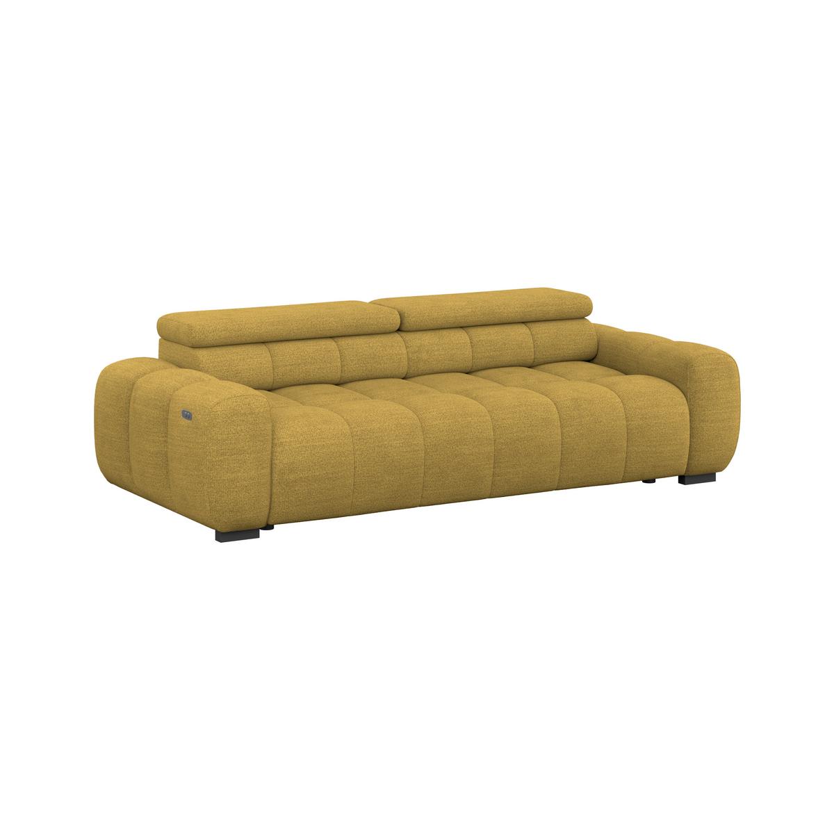 Bigsofa Bull Webstoff senfgelb, B: 248 cm - Senfgelb/Schwarz, Design, Textil (248/77-97/108cm) - Luca Bessoni