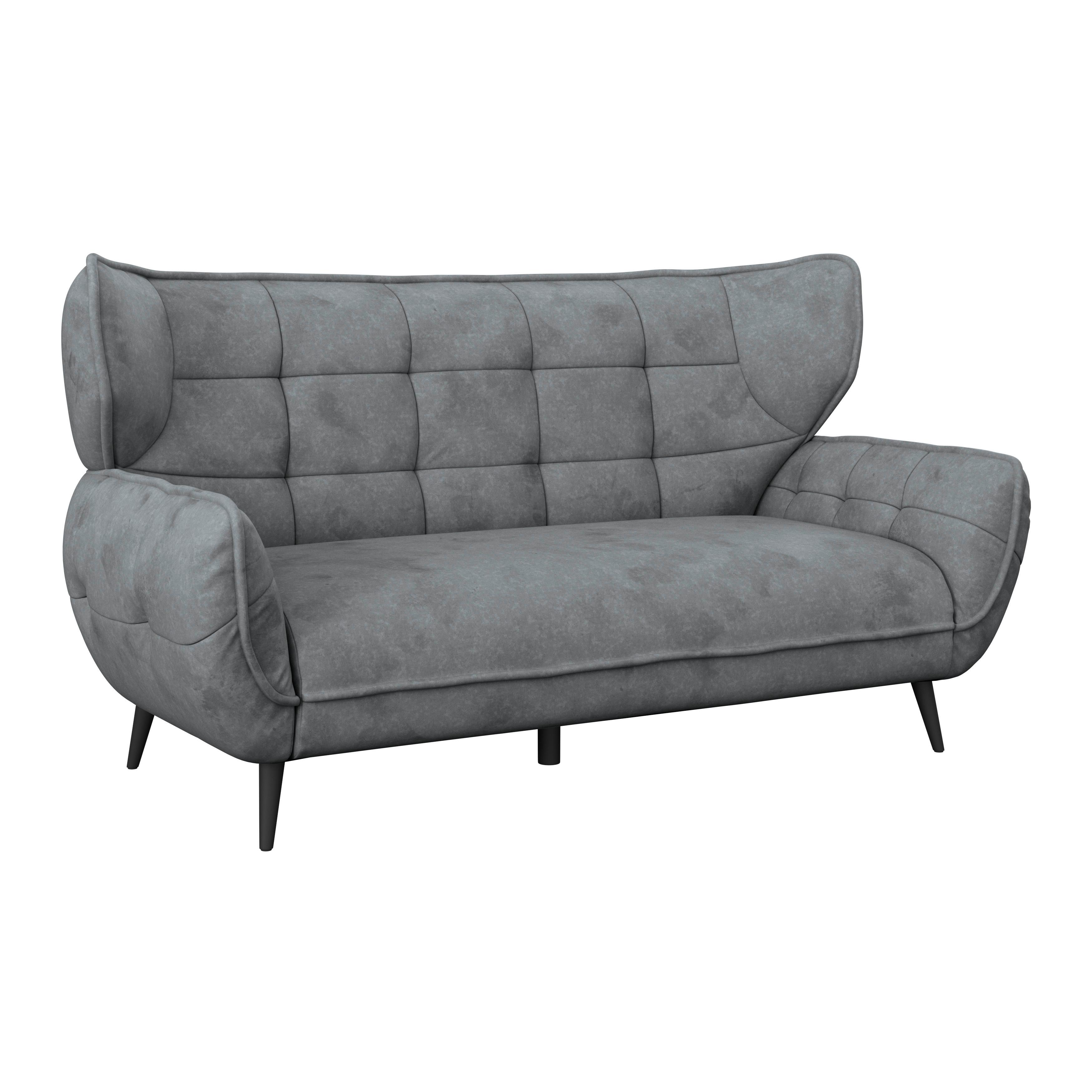 2-Sitzer-Sofa Prince Charcoal - Anthrazit/Schwarz, MODERN, Textil (191/105/98cm)