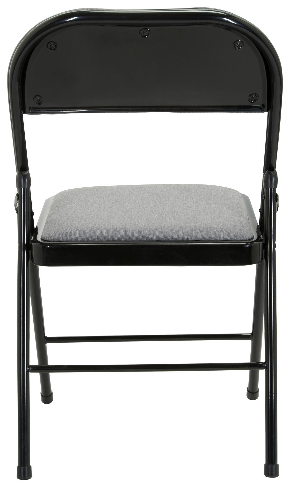 Klappstuhl Tudela II Schwarz/Hellgrau - Hellgrau/Schwarz, Basics, Textil/Metall (44/80/49cm) - MID.YOU