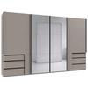 Schwebetürenschrank Level 36 A Grau Dekor/Spiegel, B:350cm - Sahara, Basics, Glas/Holzwerkstoff (350/216/65cm) - MID.YOU
