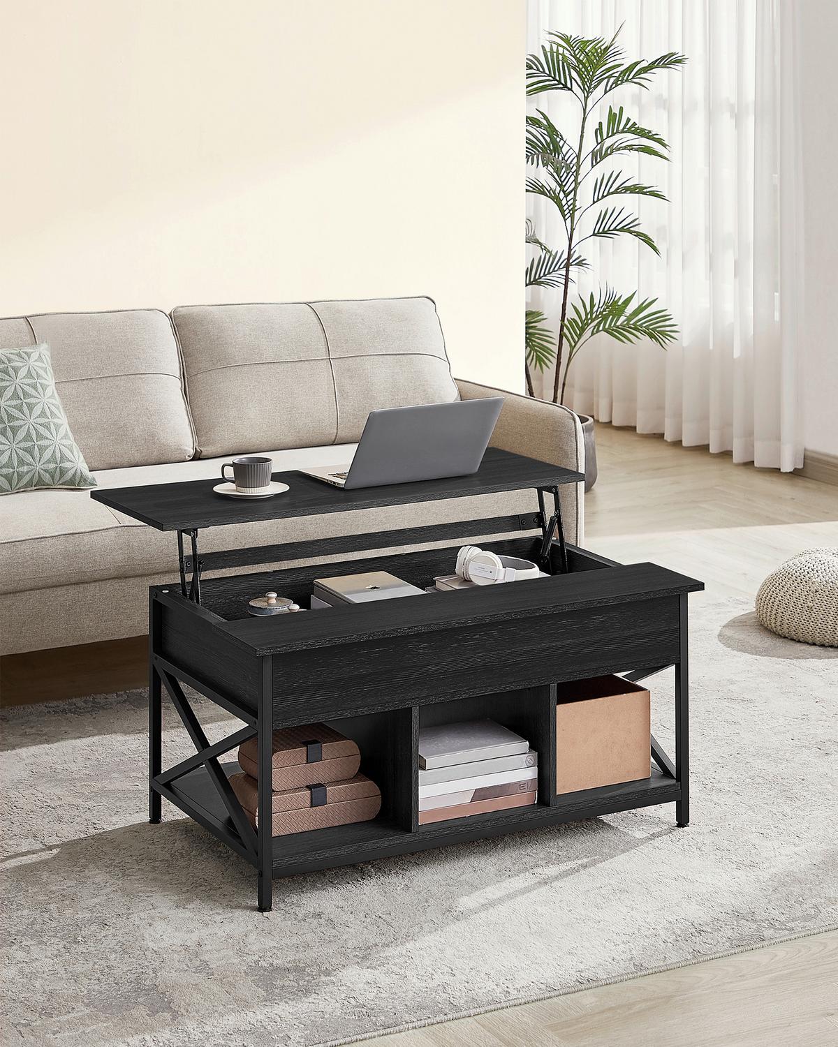 Couchtisch Coffee Table - Schwarz/Grau, MODERN, Holzwerkstoff/Metall (100/60/48cm) - MID.YOU