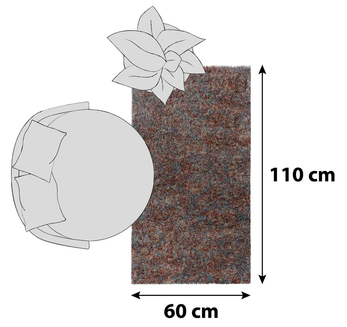 Hochflor Teppich Terra Cotta Enjoy 60x110 cm - Terracotta, KONVENTIONELL, Textil (60/110cm)