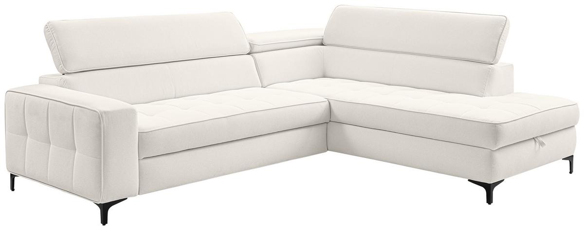 Ecksofa Nala Hellgrau S: 251x203cm - Hellgrau/Schwarz, Design, Textil (251/203cm) - MID.YOU