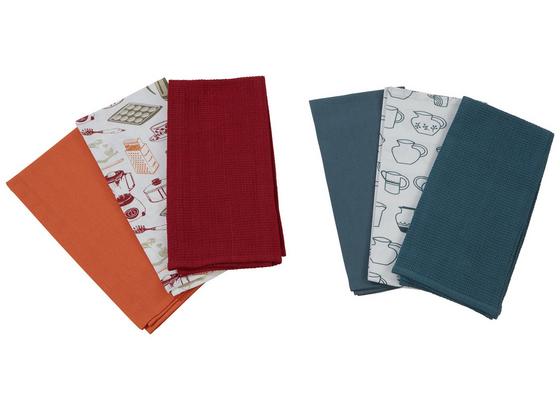 Geschirrtuch Inka - 3er Pack - Orange/Grau, KONVENTIONELL, Textil (50/70cm) - Ombra Geschirrtuch Inka - 3er Pack - Orange/Grau, KONVENTIONELL, Textil (50/70cm) - Ombra