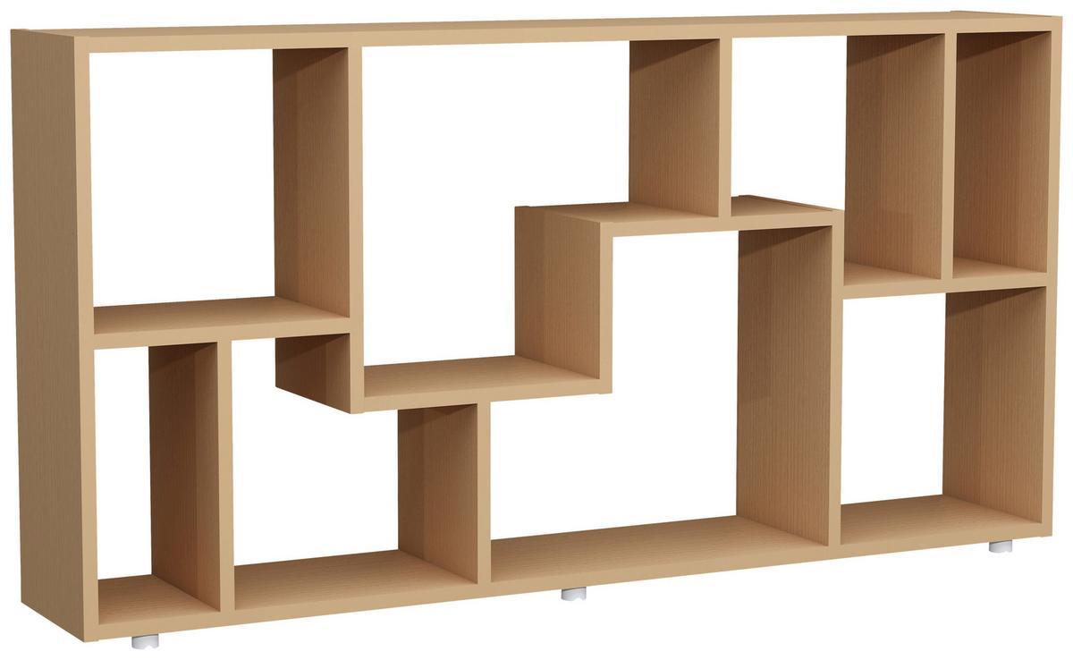 Regal Lanisa Buchefarben Dekor - Silberfarben/Buchefarben, Design, Holzwerkstoff (116/58/20cm) - MID.YOU