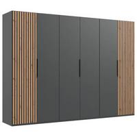 Drehtürenschrank Andorra Eiche/graphitfarben B: 300 Cm - Eichefarben/Graphitfarben, MODERN, Holzwerkstoff (300/216/58cm) - MID.YOU
