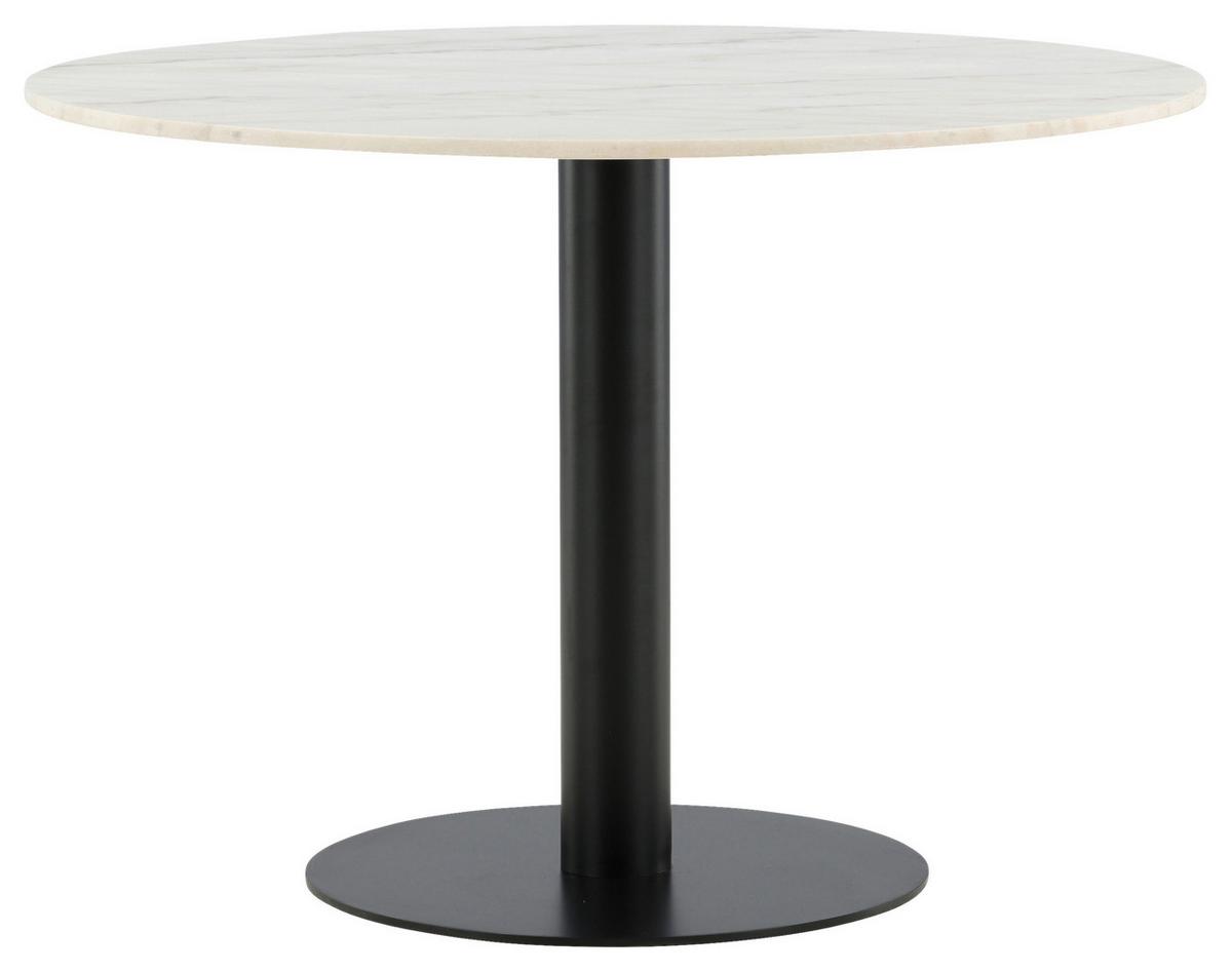 Esstisch Estelle - Schwarz/Weiß, Design, Stein/Metall (106/106/75cm) - Livetastic