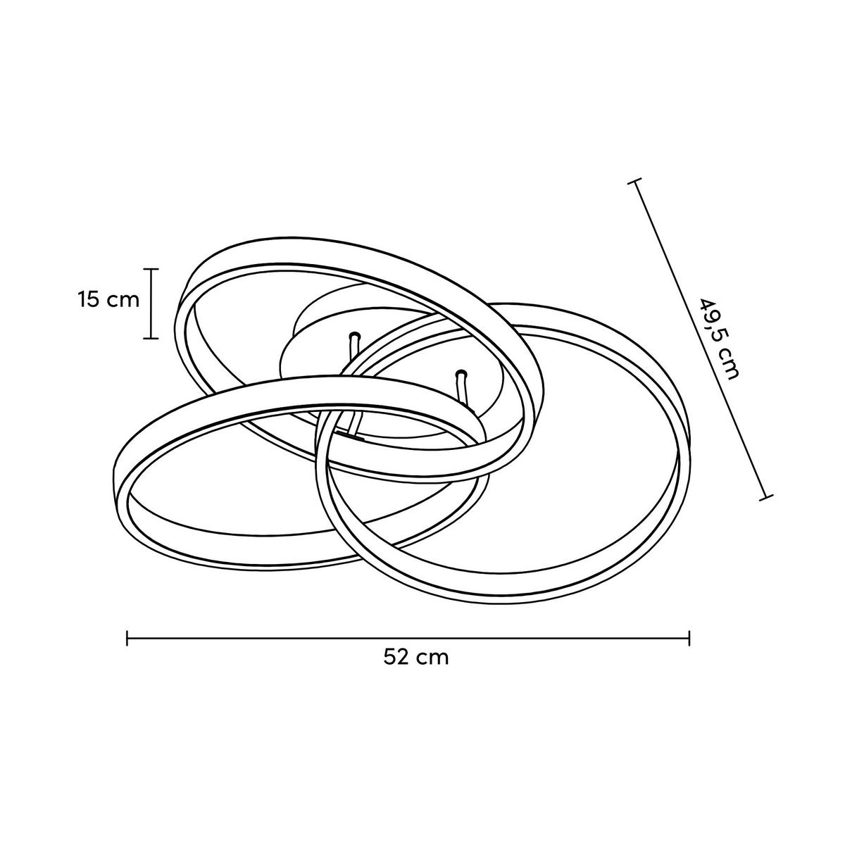 LED stropné svietidlo Antor, Ø: ca. 55cm - cappuccino, Modern, kov/plast (52/15/49,5cm) - Premium Living