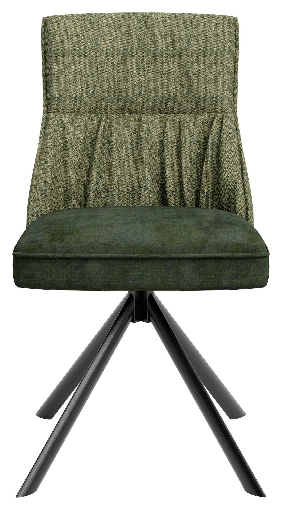 Stuhl-set California - Dunkelgrün/Schwarz, MODERN, Textil/Metall (50/89/56cm) - MID.YOU