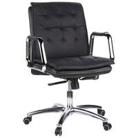 Chefsessel Villa Schwarz Bis 120 Kg - Silberfarben/Schwarz, Basics, Leder/Kunststoff (60/109/48cm) - MID.YOU