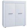 Kommode Usilo Weiß B: 80 cm - Silberfarben/Weiß, Design, Holzwerkstoff (80/89/35cm) - MID.YOU