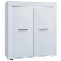 Kommode Usilo Weiß B: 80 cm - Silberfarben/Weiß, Design, Holzwerkstoff (80/89/35cm) - MID.YOU