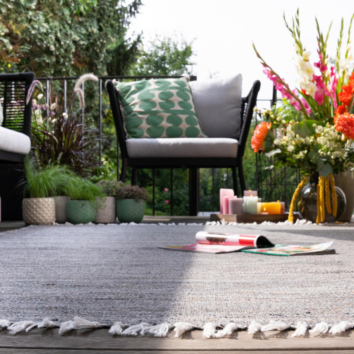 Flachwebteppich My Nador 565 - Anthrazit, Design, Textil (80/150cm) - Obsession