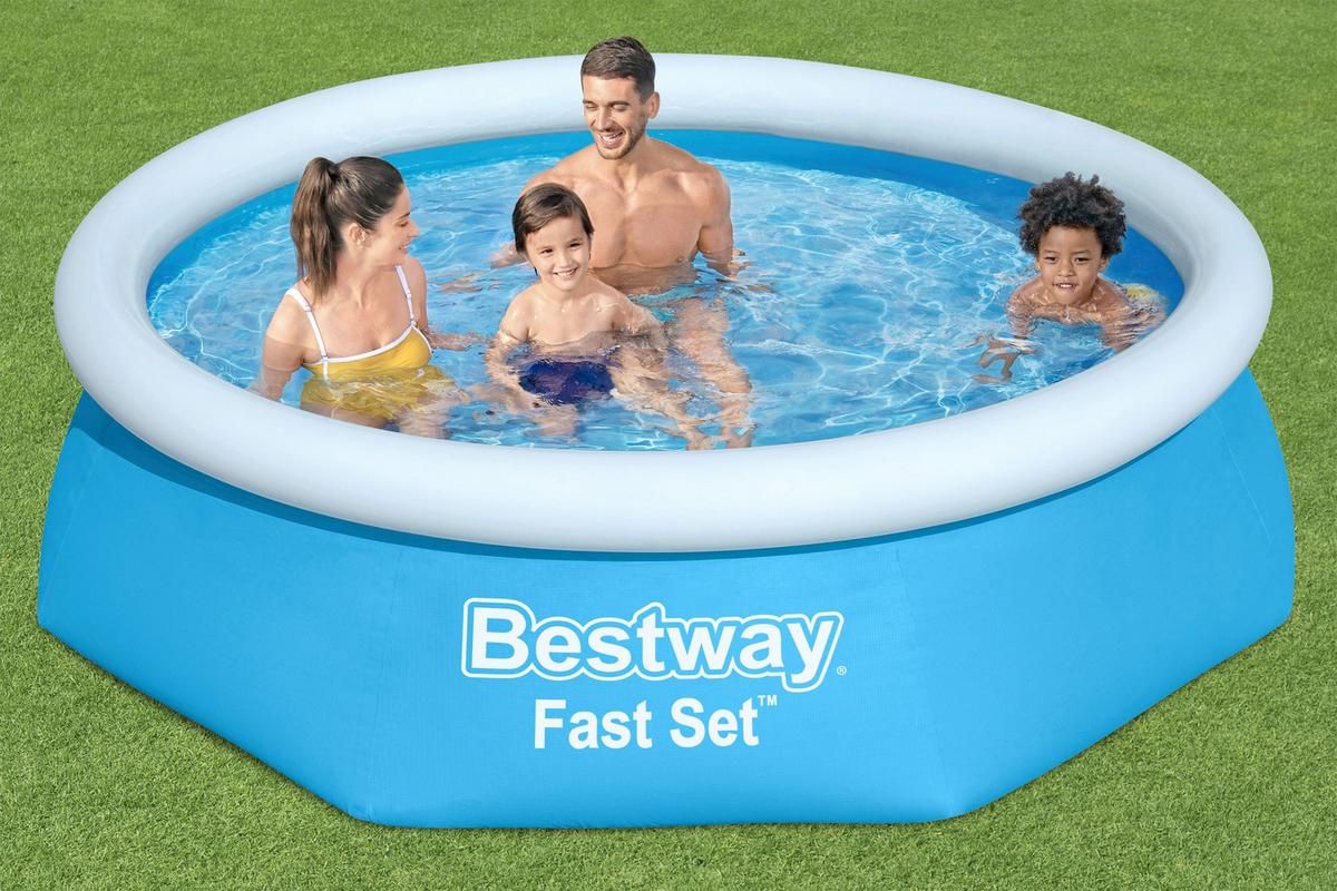 Aufstellpool Fast Set Wasserkapazität ca. 1880 L - Blau, Basics, Kunststoff (244/61cm) - Bestway