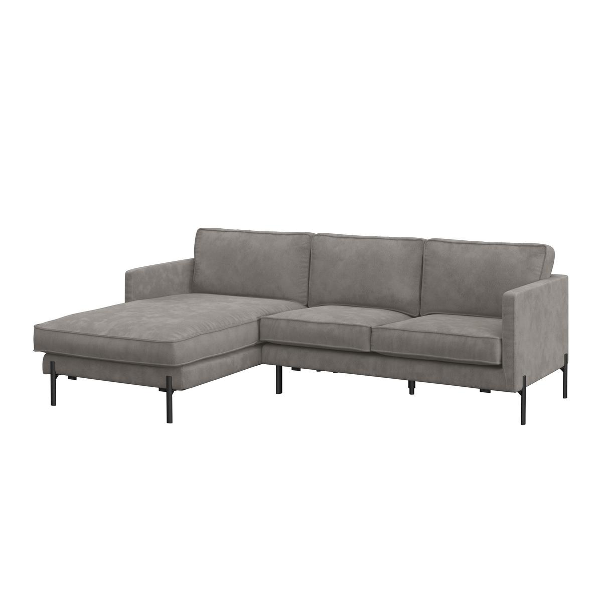 Ecksofa Yukon Hellgrau S: 154x232 Cm - Hellgrau/Schwarz, Trend, Textil (154/232cm) - Livetastic
