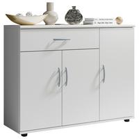 Kommode 90 cm Lilly Weiß - Silberfarben/Weiß, KONVENTIONELL, Holzwerkstoff (90/70/30cm) - Livetastic