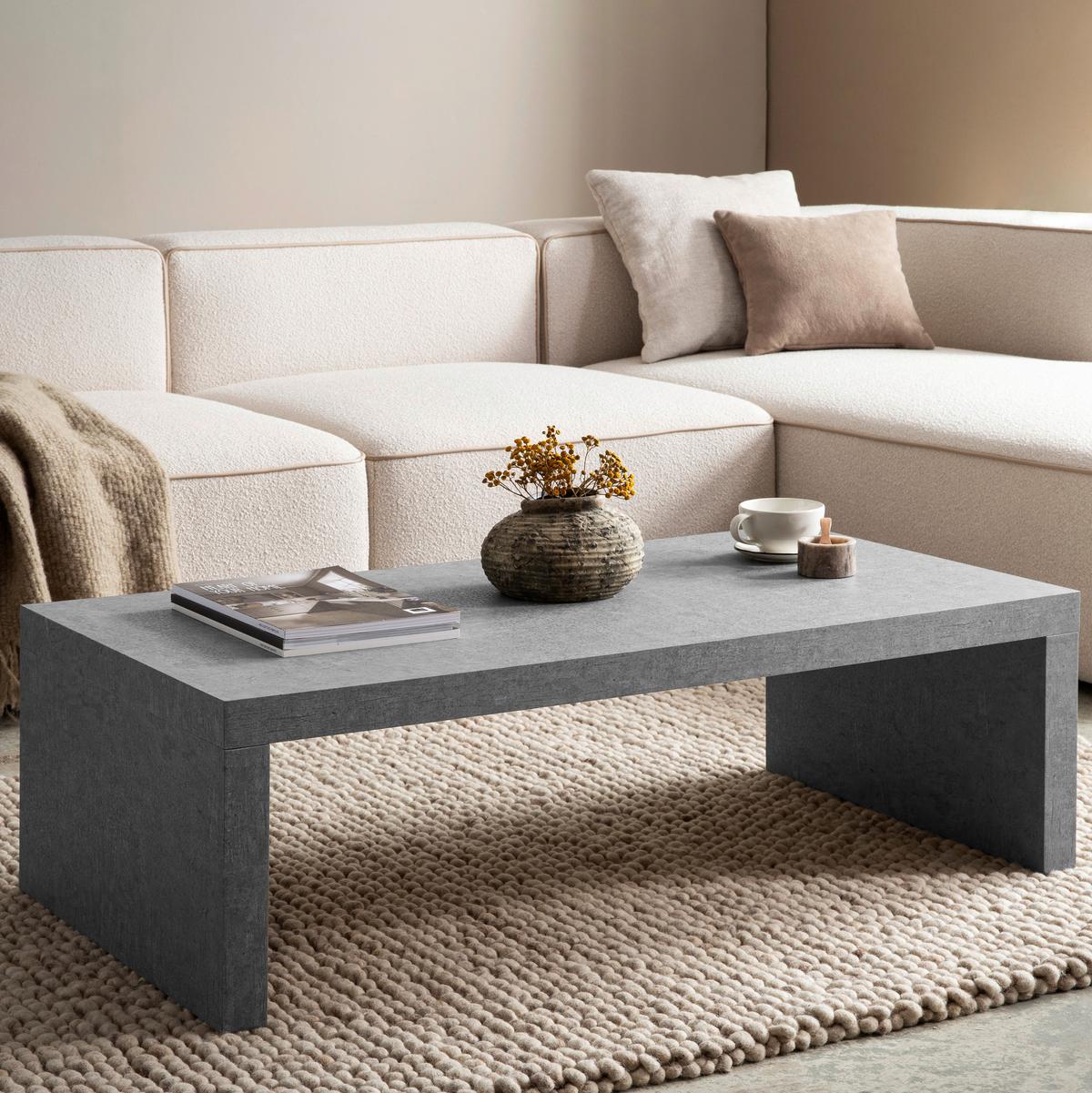 Couchtisch Grau L: 110 cm - Grau, Design, Holzwerkstoff (110/55/35cm) - Livetastic