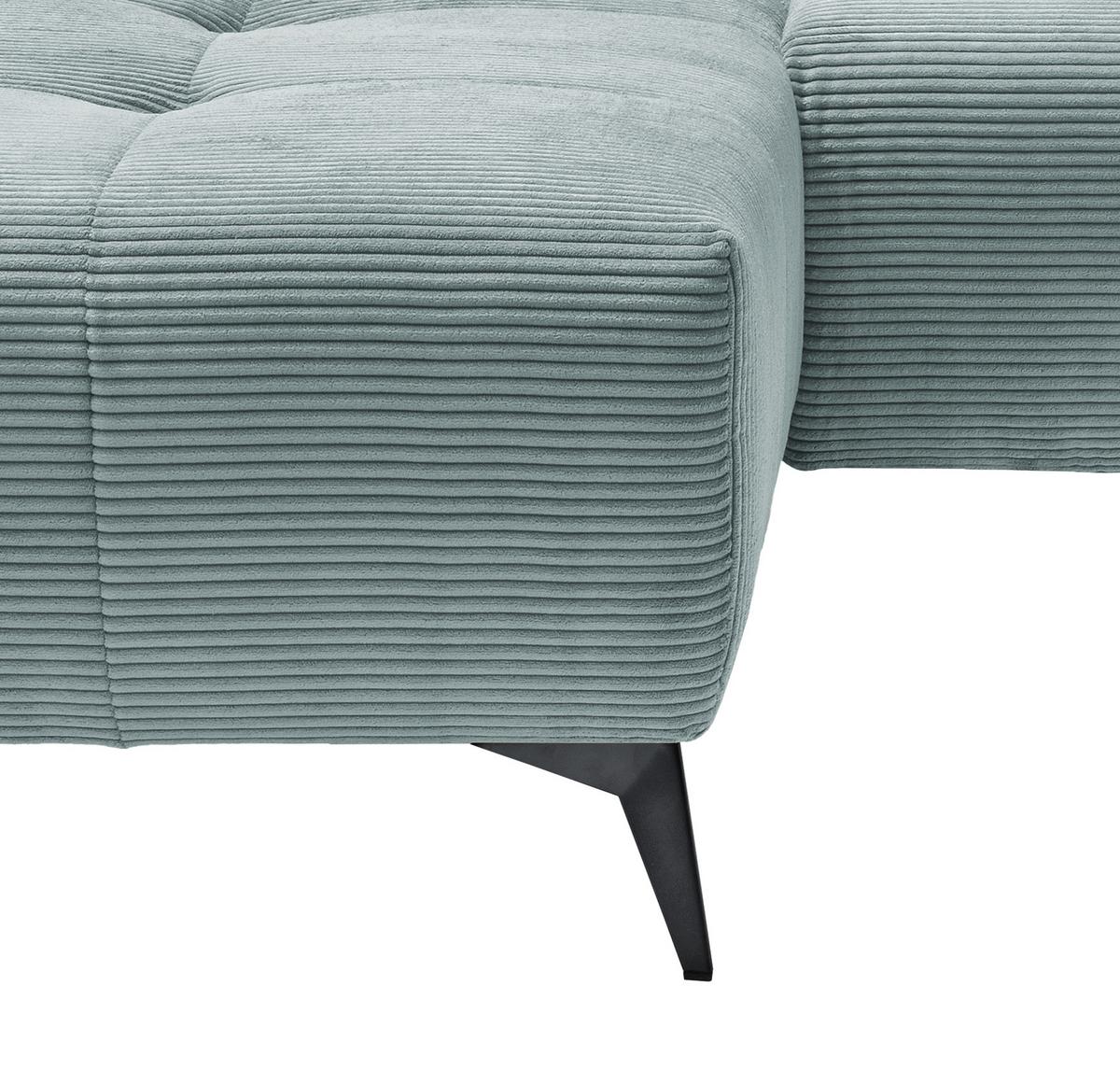 Ecksofa Mit Usb Anschluss Sano, Hellblau, S: 180x258 Cm - Schwarz/Hellblau, MODERN, Textil (180/258cm) - Livetastic
