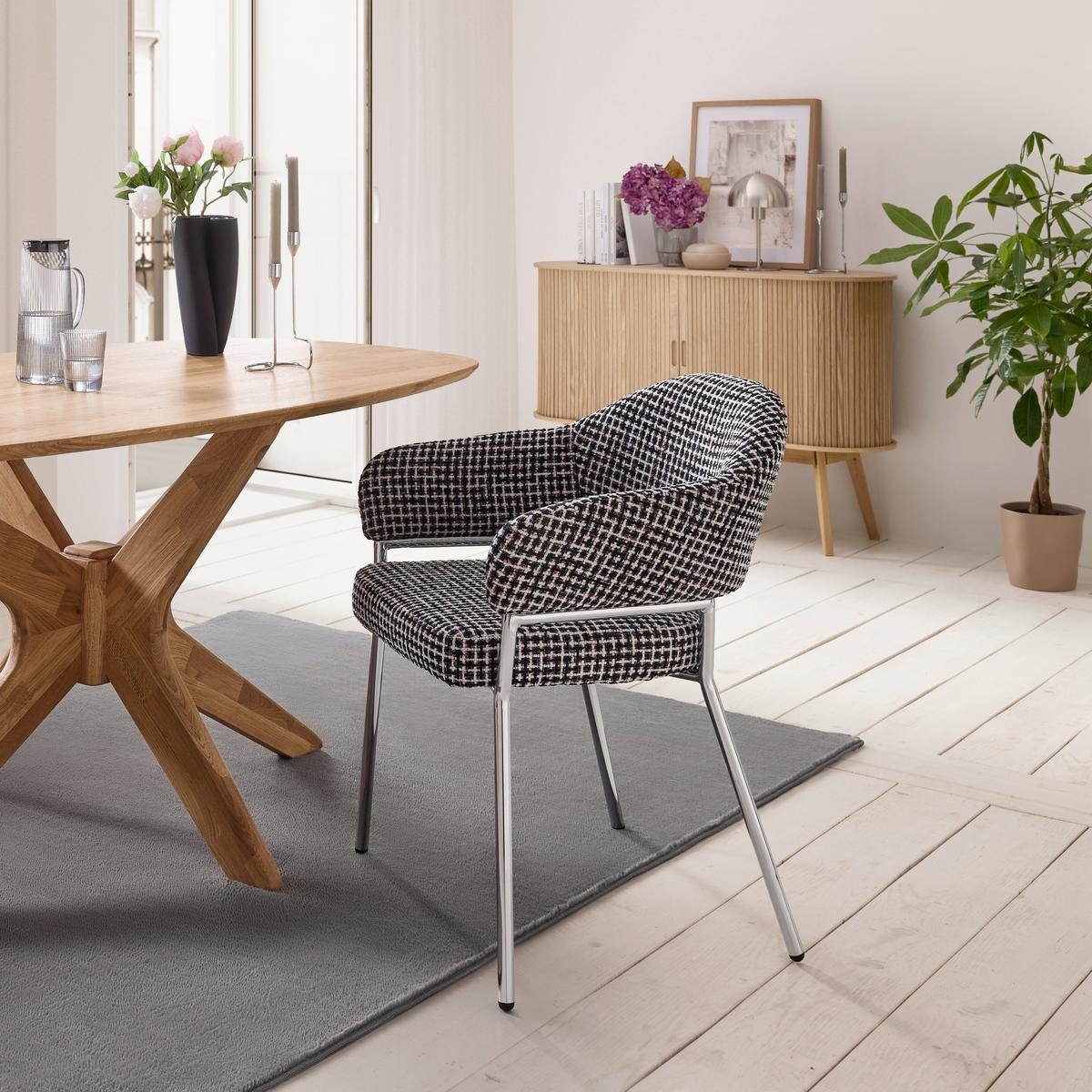 KŘESLO COCO -TREND- - barvy chromu/vícebarevná, Moderní, kov/textil (60/60/60cm) - Premium Living