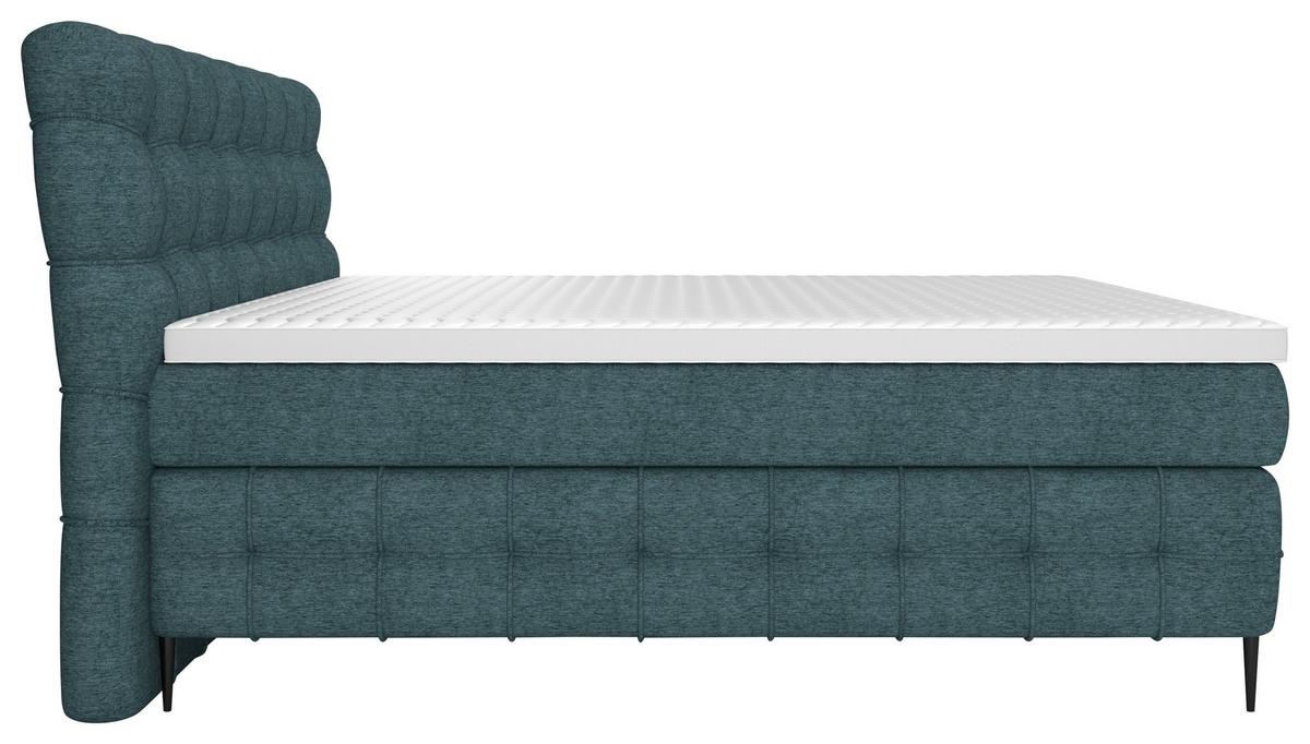Boxspring- Ágy Scarlett 180/200cm - türkiz, Konventionell, faalapú anyag/textil (180/200cm)