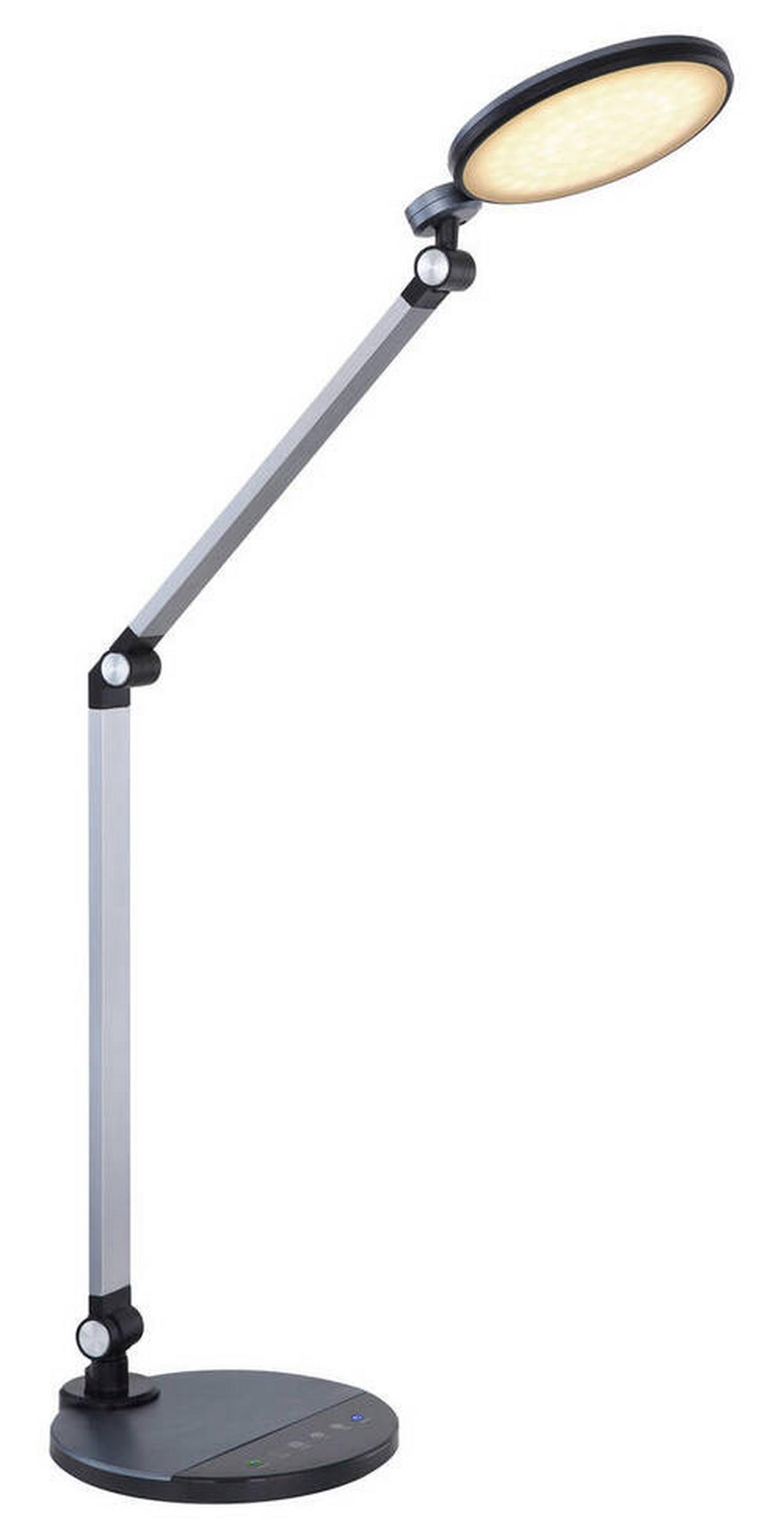 LED-Schreibtischlampe dimmbar Schwarz/Alufarben, Touch - Schwarz/Alufarben, Basics, Kunststoff/Metall (50/19,2/90,5cm) - Globo
