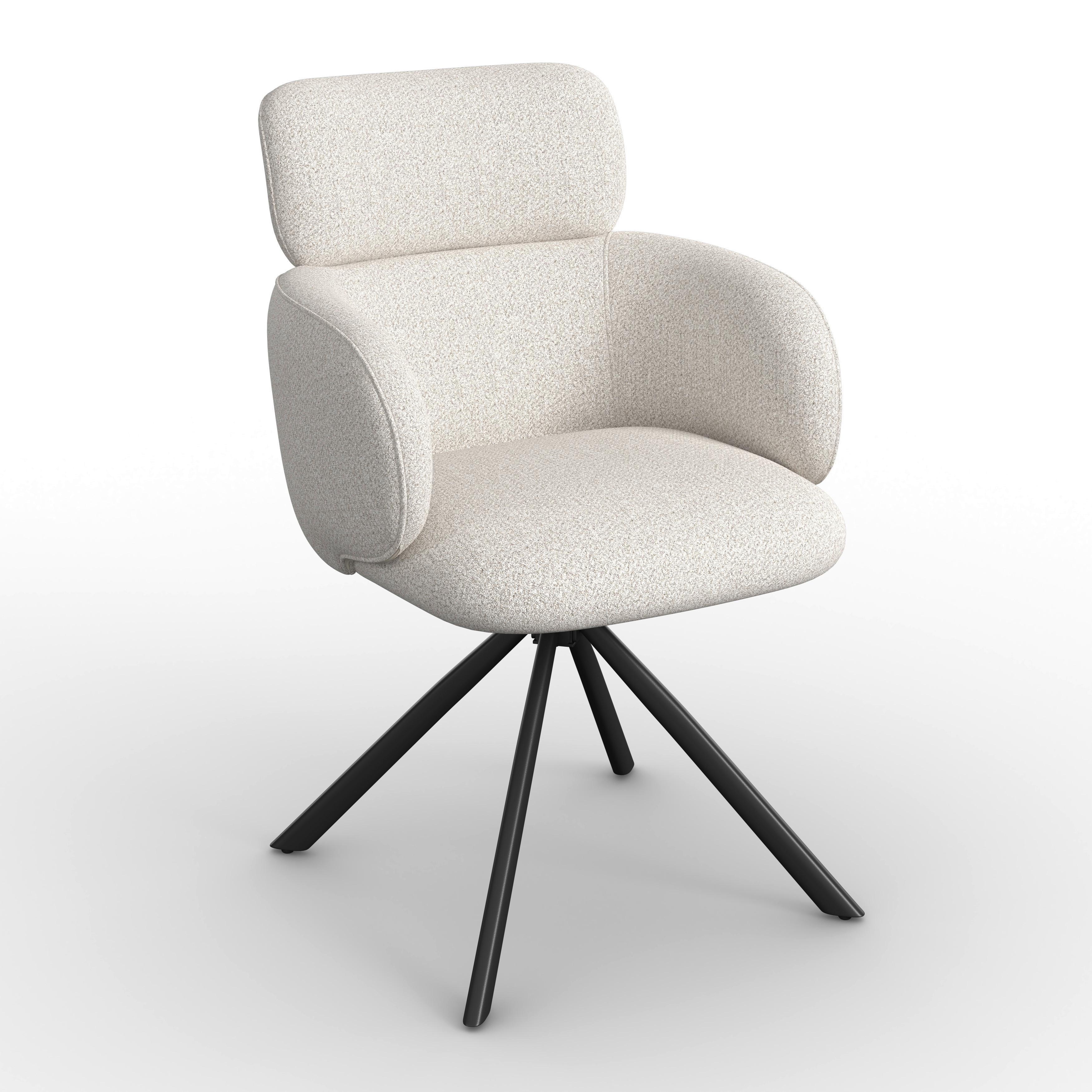 ŽIDLE S PODRUČKAMI LIORA - černá/krémová, Moderní, kov/textil (58/84/61cm) - Bessagi Home