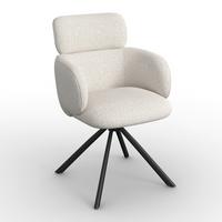 STOLIČKA S PODRÚČKAMI LIORA - čierna/krémová, Modern, kov/textil (58/84/61cm) - Bessagi Home