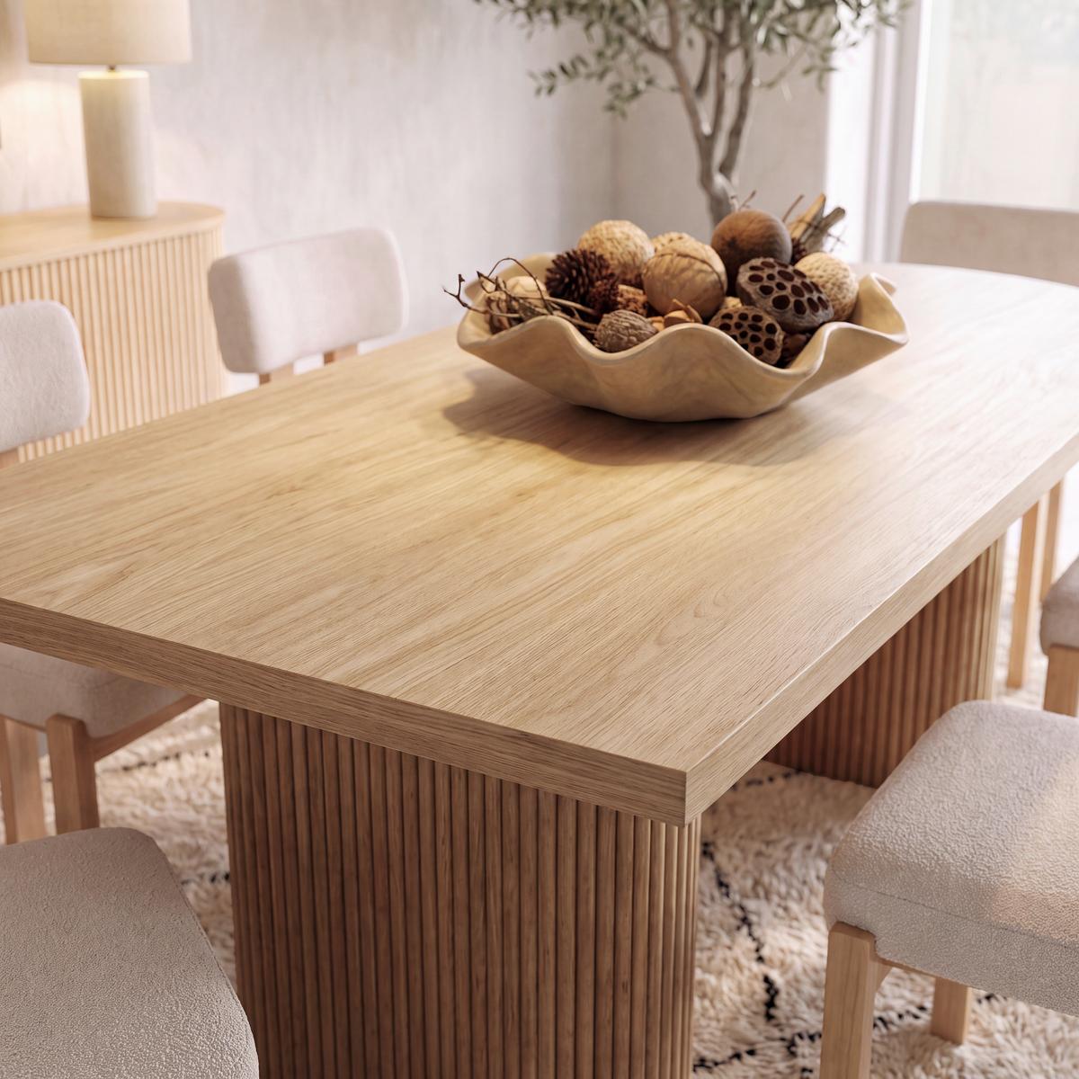Jídelní stůl LIAN 180 - barvy jasanu, Moderní, dřevo/kompozitní dřevo (180/76/90cm) - Bessagi Home