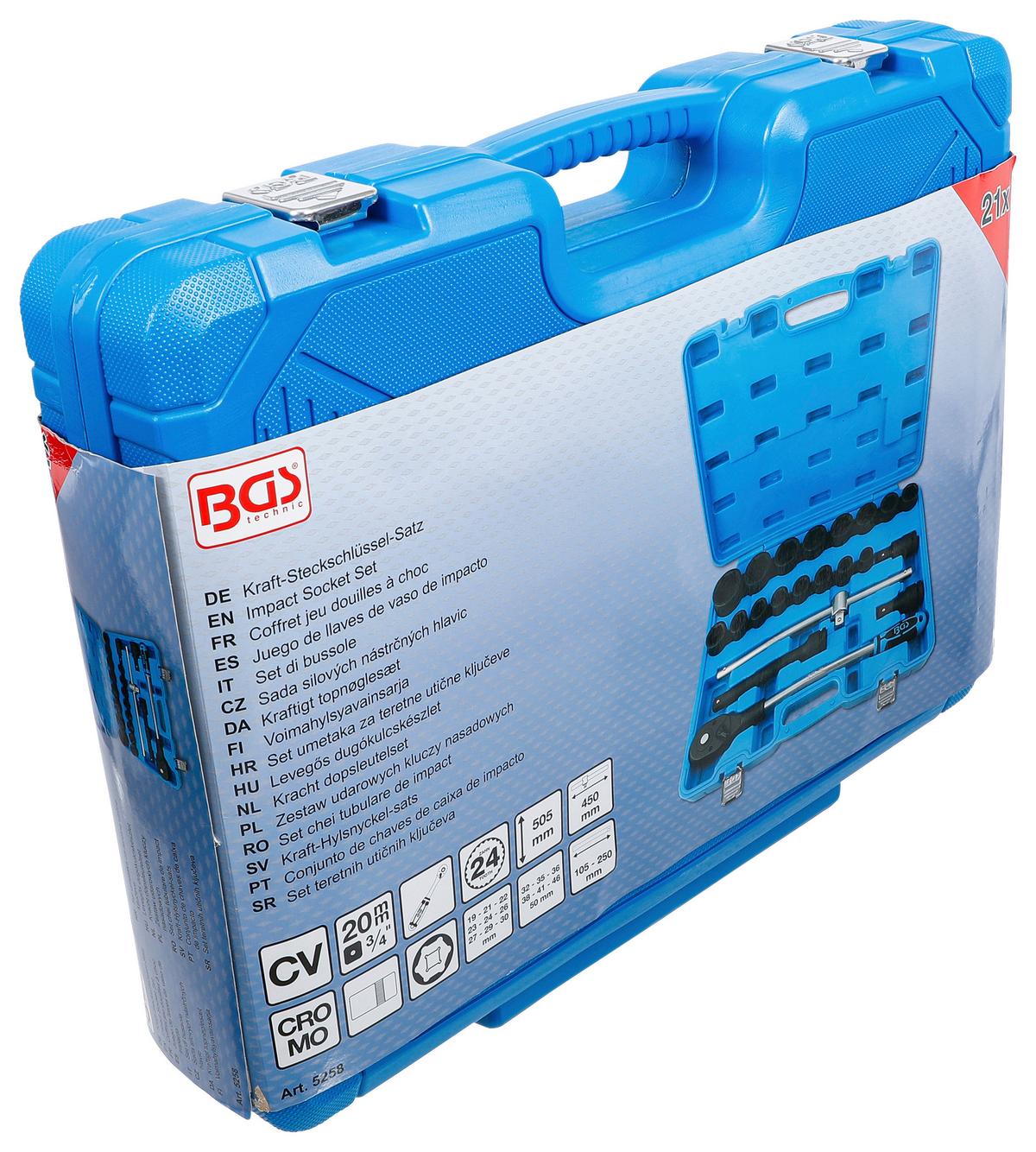 Steckschlüssel-Satz 21-Teilig Blau/Schwarz/Silberfarben - Blau/Silberfarben, Basics (54,2/41/10,8cm)