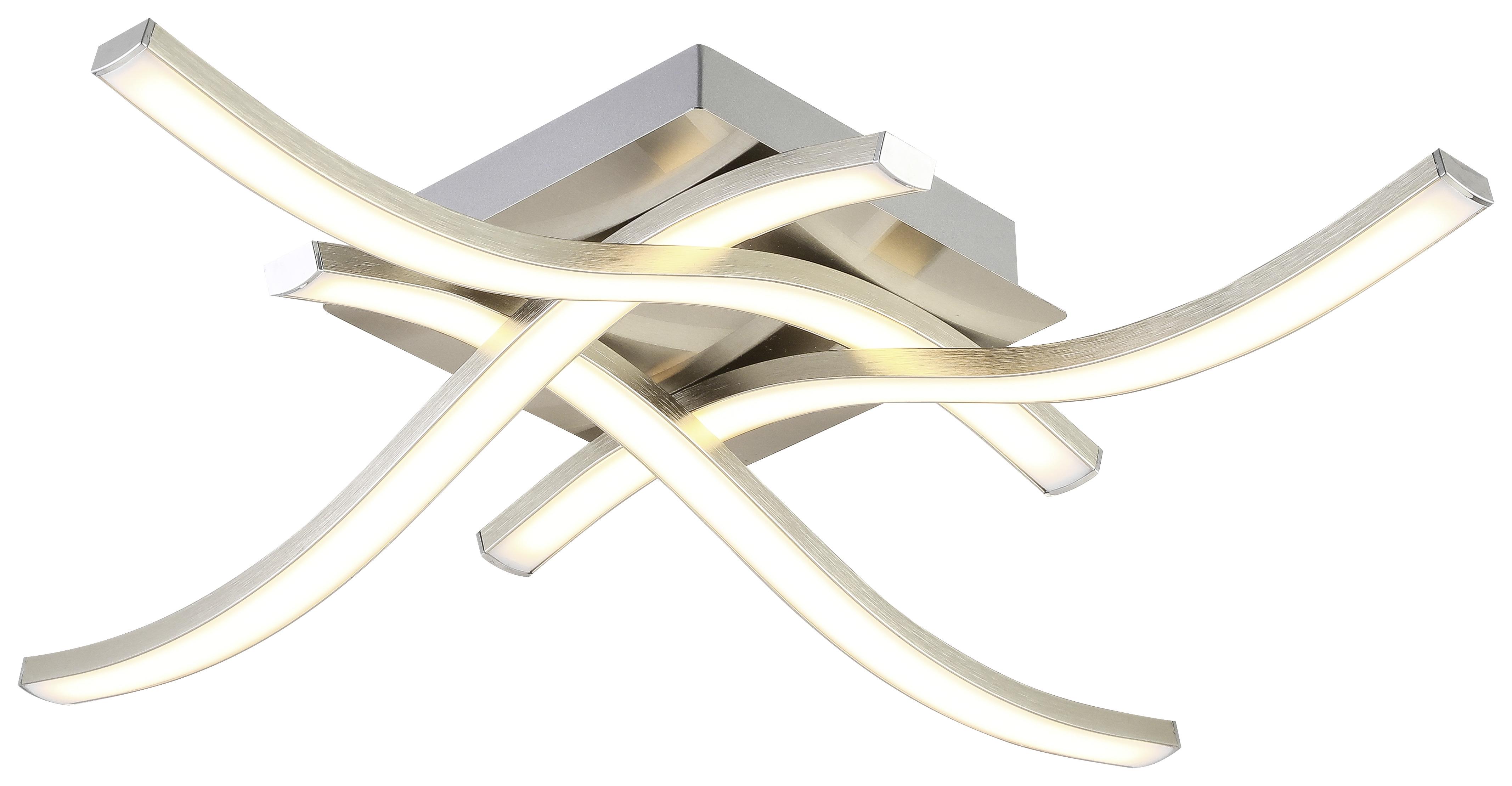 LED-Deckenleuchte Sana L: 48 cm, 1-Flammig - Alufarben, MODERN, Kunststoff/Metall (48/48/10cm) - Luca Bessoni