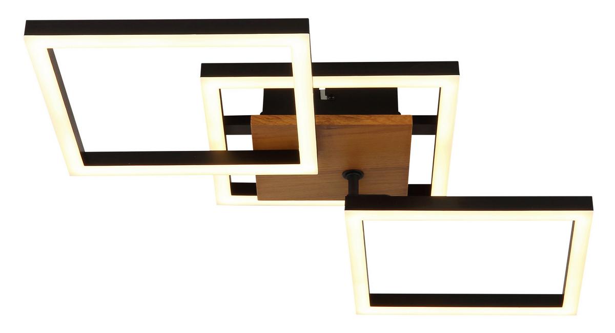 LED-Deckenleuchte 67280-30 - Dunkelbraun/Opal, Design, Holz/Kunststoff (66/31/7,5cm) - Globo