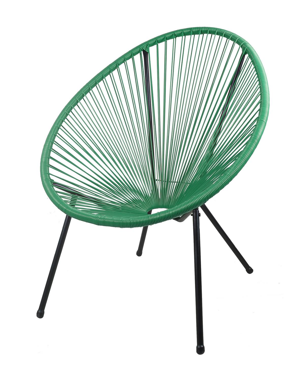 Gartensessel Dalida - Schwarz/Grün, Basics, Kunststoff/Metall (73/93/73cm) - Gardenson