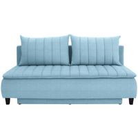 Boxspringsofa mit Schlaffunkt. + Bettkasten Marino Hellblau - Schwarz/Hellblau, MODERN, Textil (208/102/96cm) - Luca Bessoni