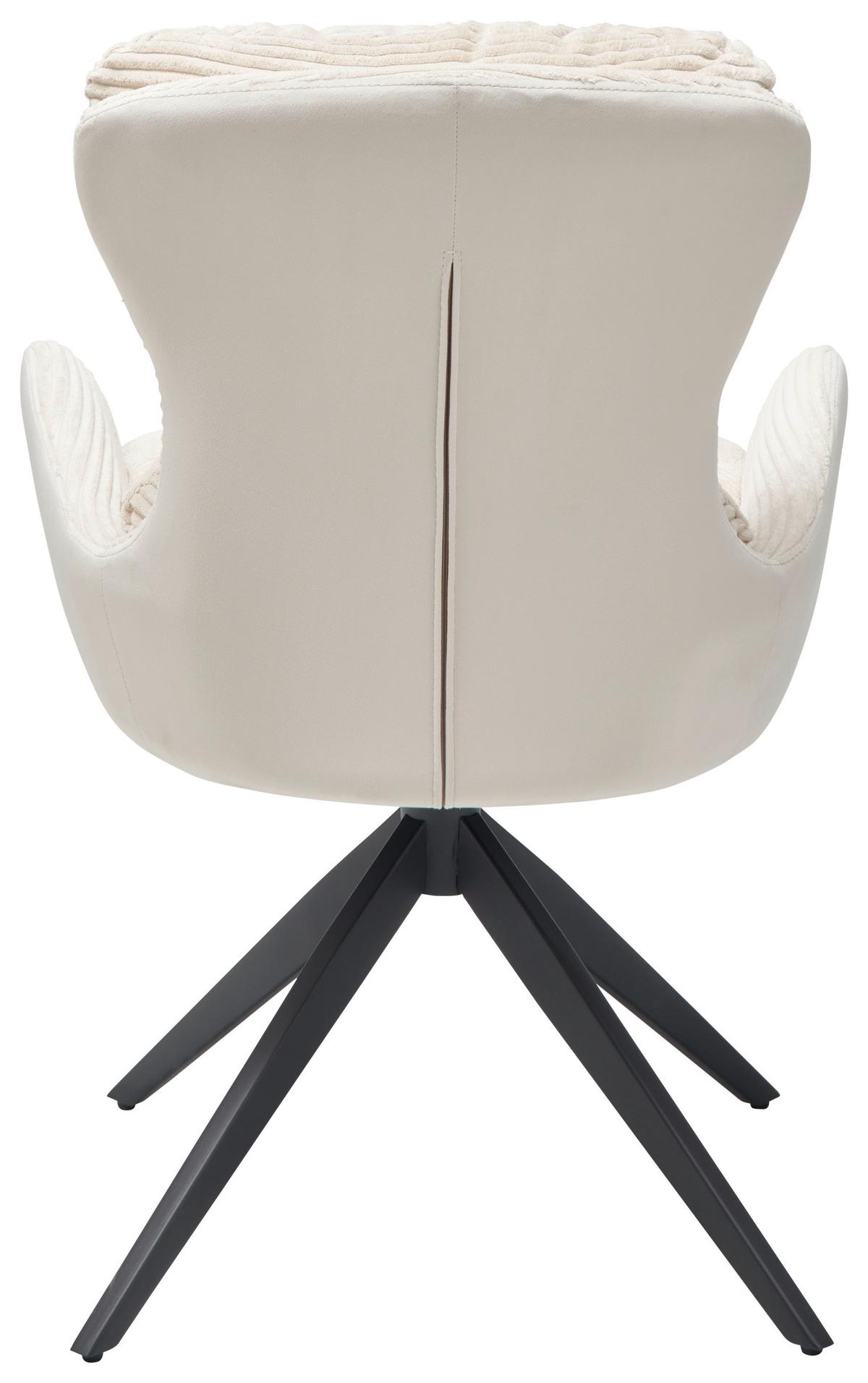Armlehnstuhl Vanja - Beige/Schwarz, LIFESTYLE, Textil/Metall (58/88/68cm) - MID.YOU