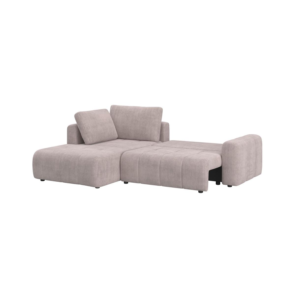 Sedací souprava GIA, levá světle šedá - černá/světle šedá, Moderní, dřevo/textil (261/94/197cm) - Bessagi Home