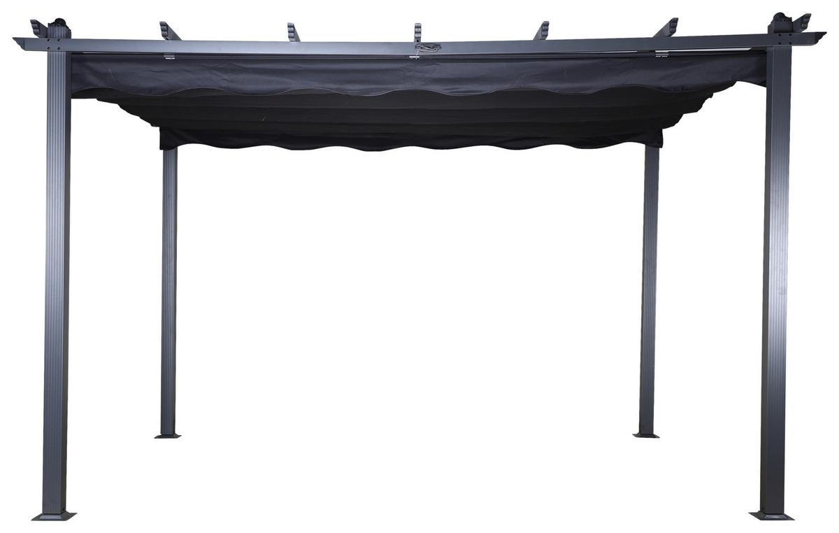Pergola Lazio - Schwarz, KONVENTIONELL, Textil/Metall (395/245/295cm) - Gardenson